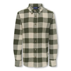 ONLY & SONS JUNIOR Gudmund L/S Skjorte - Forest Night / Silver Lining