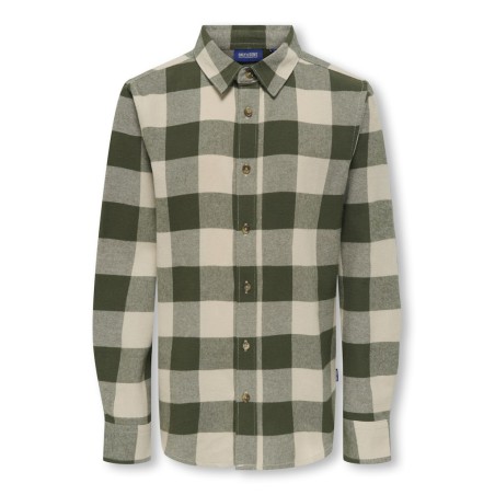 ONLY & SONS JUNIOR Gudmund L/S Skjorte - Forest Night / Silver Lining