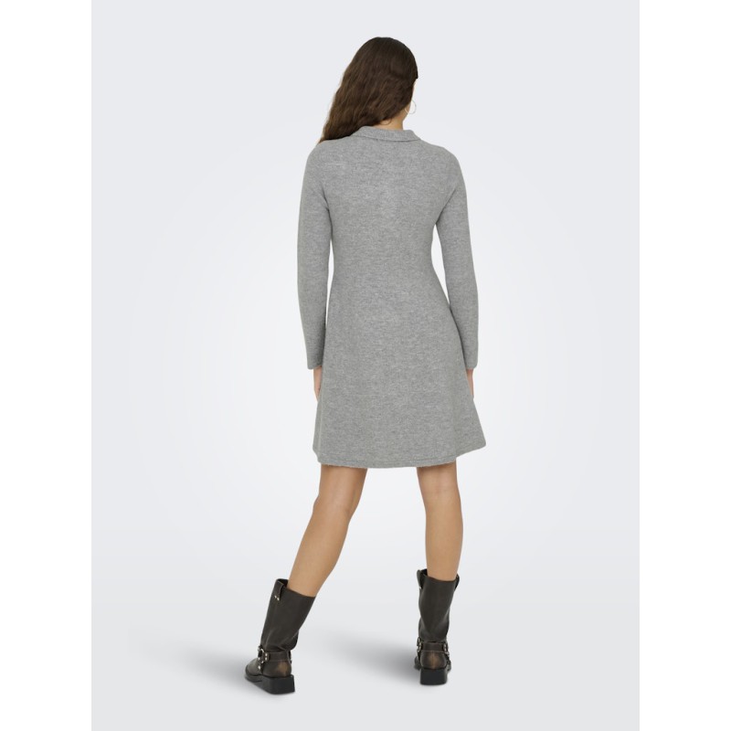 JDY Rosemary L/S Strik Kjole - Light Grey Melange