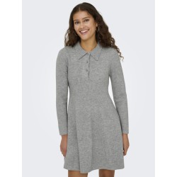 JDY Rosemary L/S Strik Kjole - Light Grey Melange