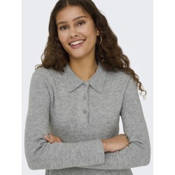 JDY Rosemary L/S Strik Kjole - Light Grey Melange