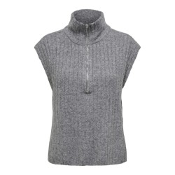 ONLY Jeanett Strik Vest - Medium Grey Melange