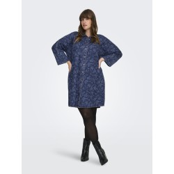 ONLY CARMAKOMA Grace Rose Denim Kjole - Medium Blue Denim