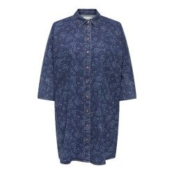ONLY CARMAKOMA Grace Rose Denim Kjole - Medium Blue Denim