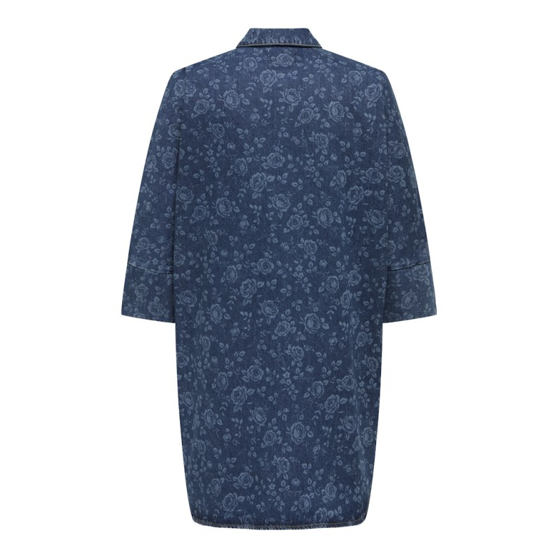 ONLY CARMAKOMA Grace Rose Denim Kjole - Medium Blue Denim