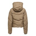 ONLY Harper Kort Premium Dynejakke - Cocoa Créme
