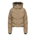 ONLY Harper Kort Premium Dynejakke - Cocoa Créme