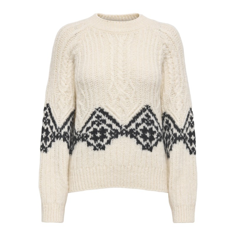 JDY Naomi L/S Kabelstrik Sweater - Ecru