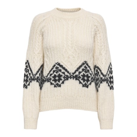 JDY Naomi L/S Kabelstrik Sweater - Ecru