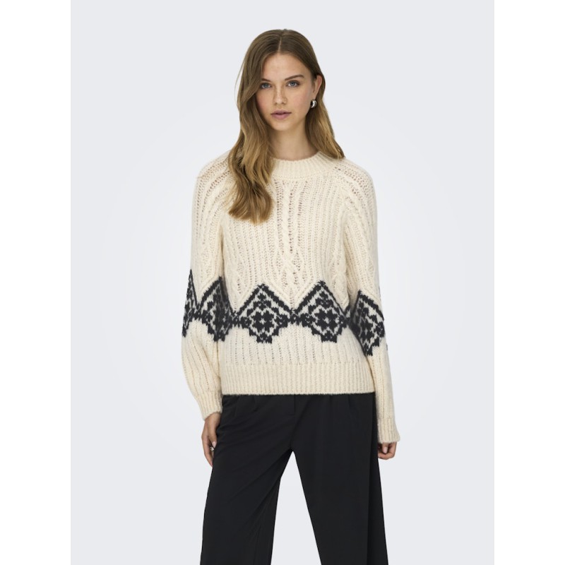 JDY Naomi L/S Kabelstrik Sweater - Ecru