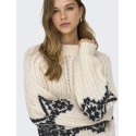 JDY Naomi L/S Kabelstrik Sweater - Ecru