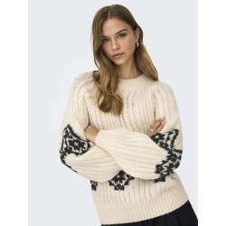 JDY Naomi L/S Kabelstrik Sweater - Ecru