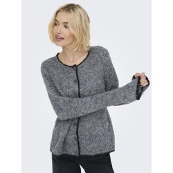 JDY Zoey L/S Strik Cardigan - Dark Grey Melange
