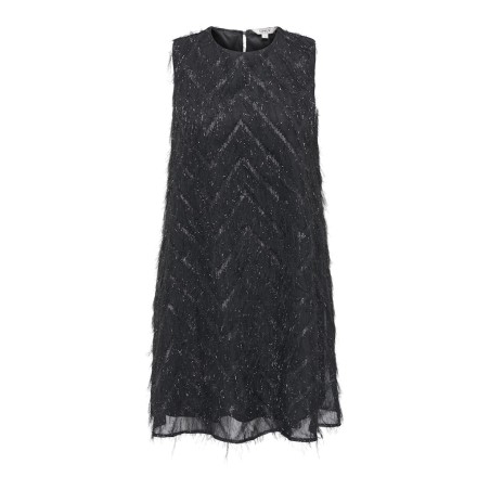 ONLY Faye S/L Feather Kjole - Sort