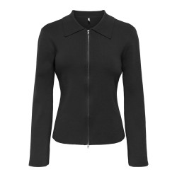ONLY Andrea L/S Polo Cardigan - Sort