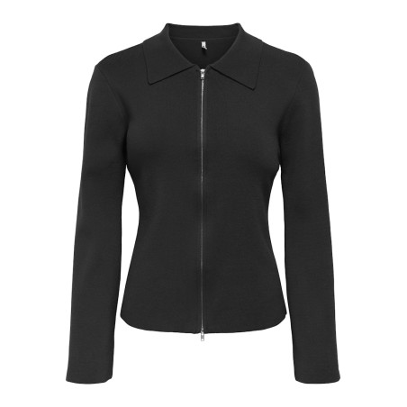 ONLY Andrea L/S Polo Cardigan - Sort