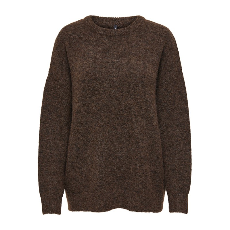ONLY Azu L/S Strik Sweater - Seal Brown