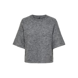 ONLY Azu S/S Strik Top - Dark Grey Melange