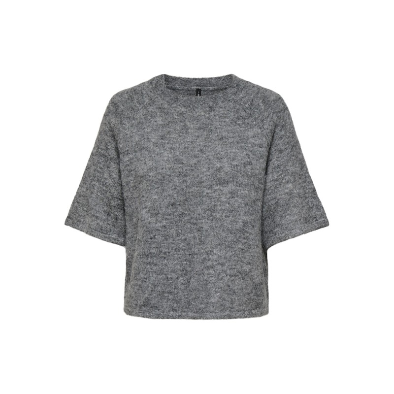 ONLY Azu S/S Strik Top - Dark Grey Melange