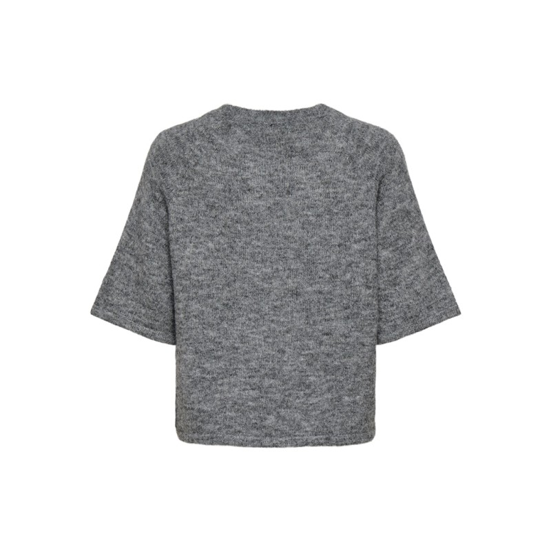 ONLY Azu S/S Strik Top - Dark Grey Melange