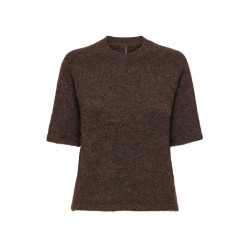 ONLY Azu S/S Strik Top - Dark Grey Melange