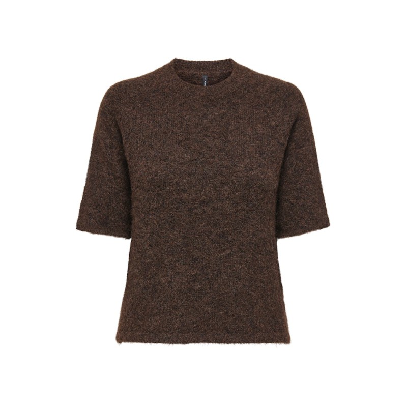 ONLY Azu S/S Strik Top - Dark Grey Melange