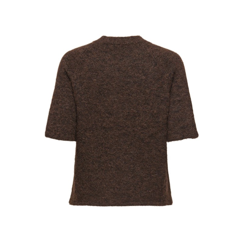 ONLY Azu S/S Strik Top - Dark Grey Melange