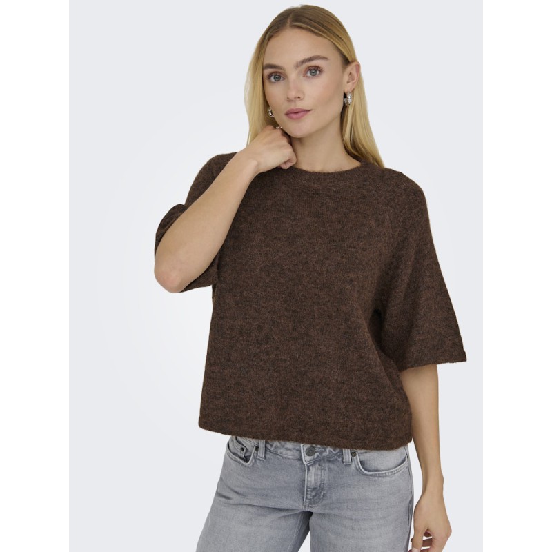 ONLY Azu S/S Strik Top - Dark Grey Melange