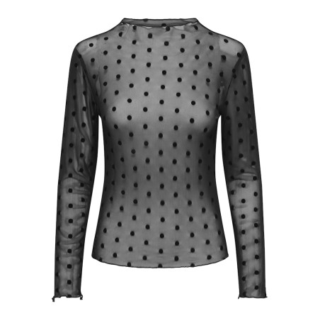 ONLY Juliet L/S Bluse - Sort / Letti Dot