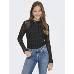 ONLY Juliet L/S Bluse - Sort / Letti Dot