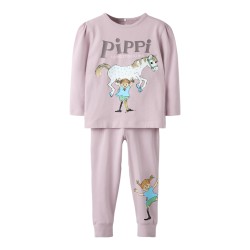 NAME IT MINI Soleim Pippi L/S Pyjamassæt - Keepsake Lilac