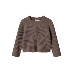 NAME IT MINI Rikine L/S Strik Pullover - Coffee Quartz
