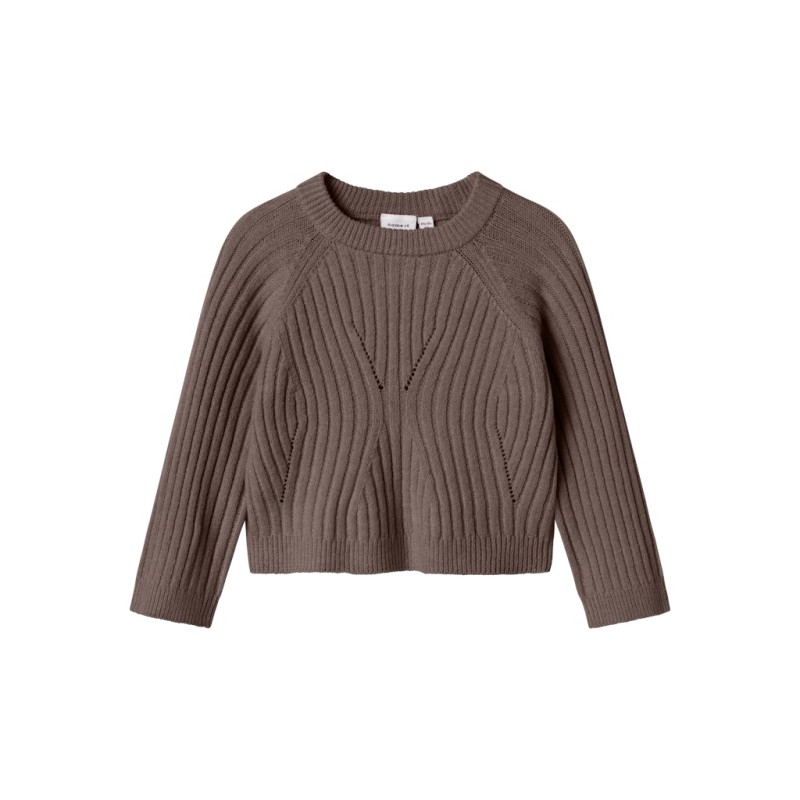 NAME IT MINI Rikine L/S Strik Pullover - Coffee Quartz