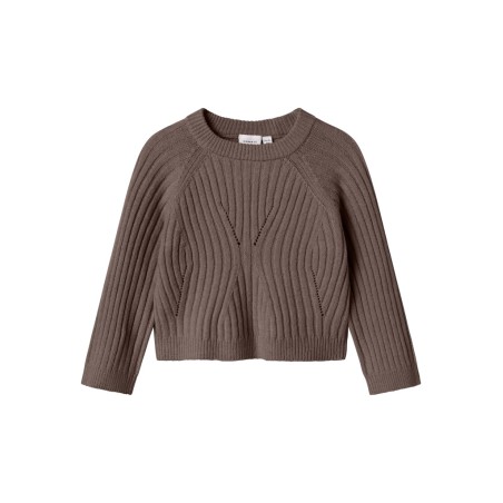 NAME IT MINI Rikine L/S Strik Pullover - Coffee Quartz