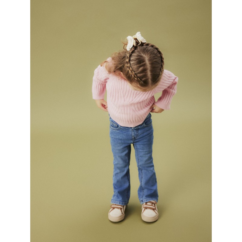 NAME IT MINI Rikine L/S Strik Pullover - Cradle Pink
