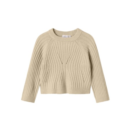 NAME IT MINI Rikine L/S Strik Pullover - Doeskin