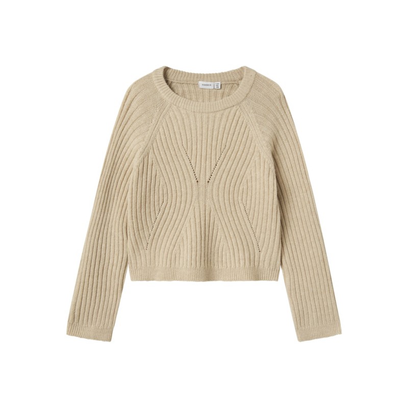 NAME IT KIDS Rikine L/S Strik Pullover - Doeskin