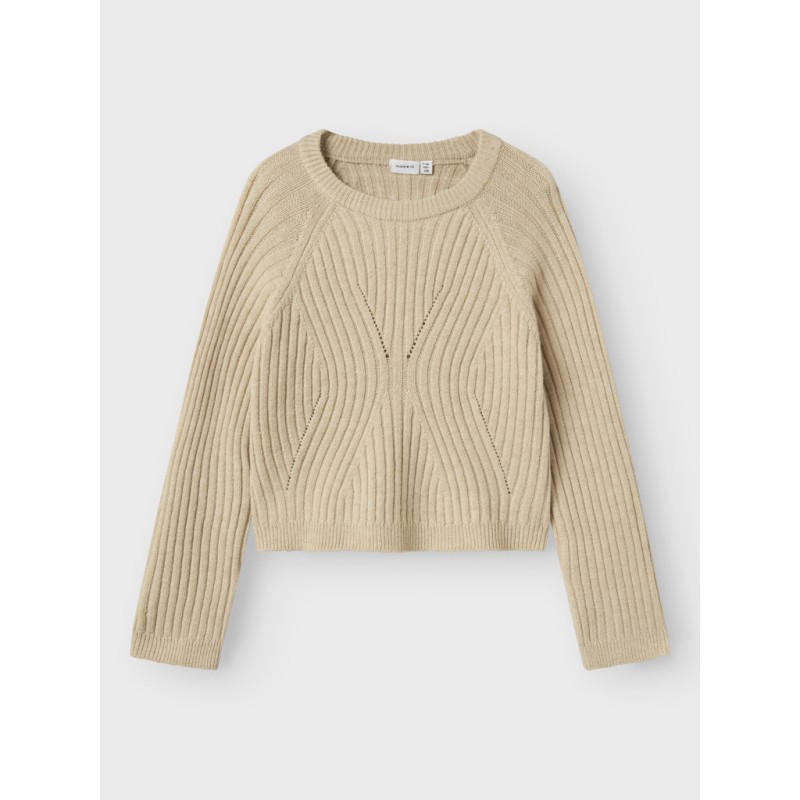 NAME IT KIDS Rikine L/S Strik Pullover - Doeskin