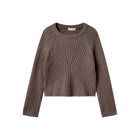 NAME IT KIDS Rikine L/S Strik Pullover - Coffee Quartz