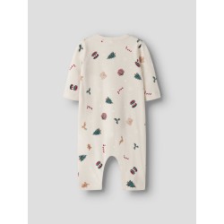 NAME IT BABY Vismas L/S Natdragt - Whitecap Gray / Xmas