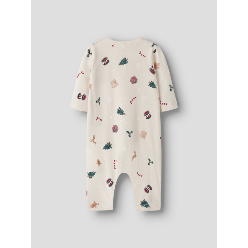 NAME IT BABY Vismas L/S Natdragt - Whitecap Gray / Xmas