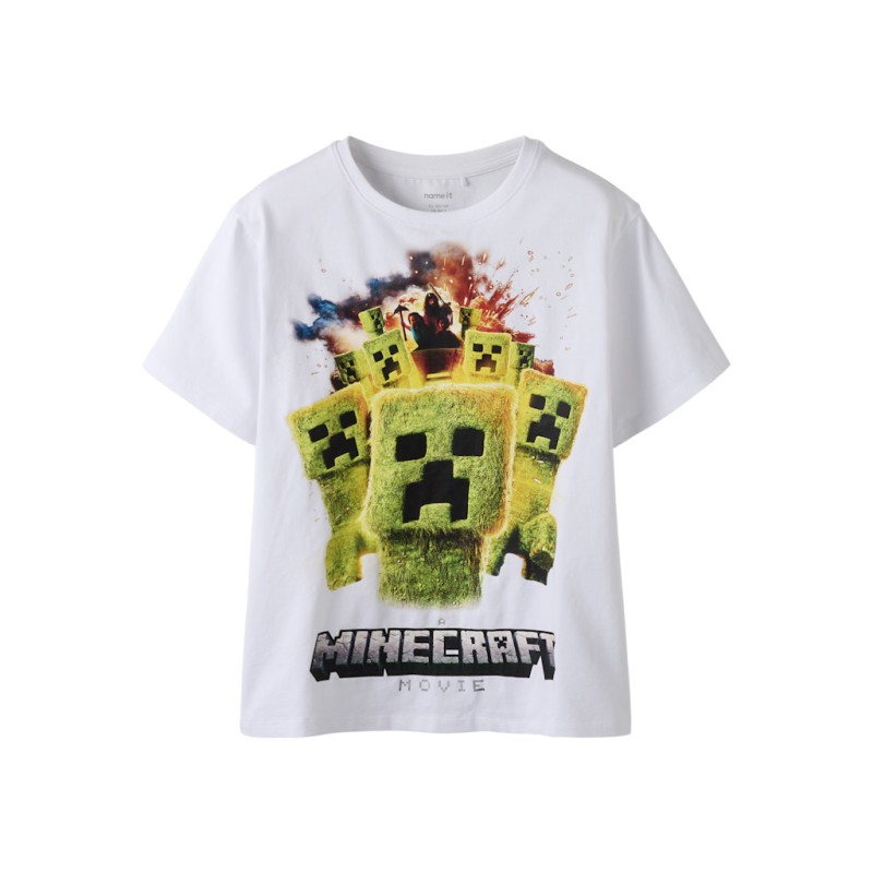 NAME IT KIDS Moja Minecraft T-shirt - Bright White