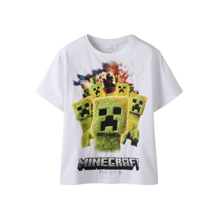 NAME IT KIDS Moja Minecraft T-shirt - Bright White