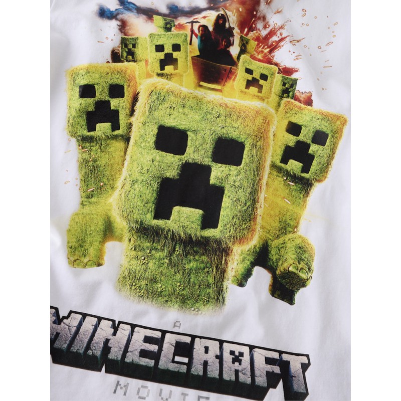 NAME IT KIDS Moja Minecraft T-shirt - Bright White