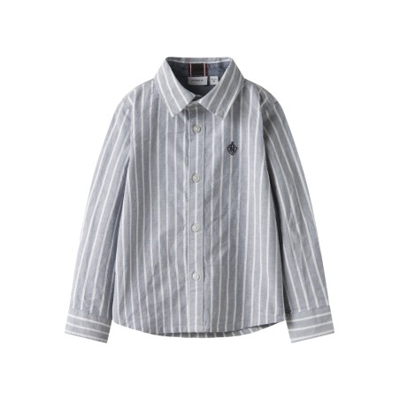 NAME IT KIDS Rekid L/S Skjorte - Flint Stone / Thin Stripes