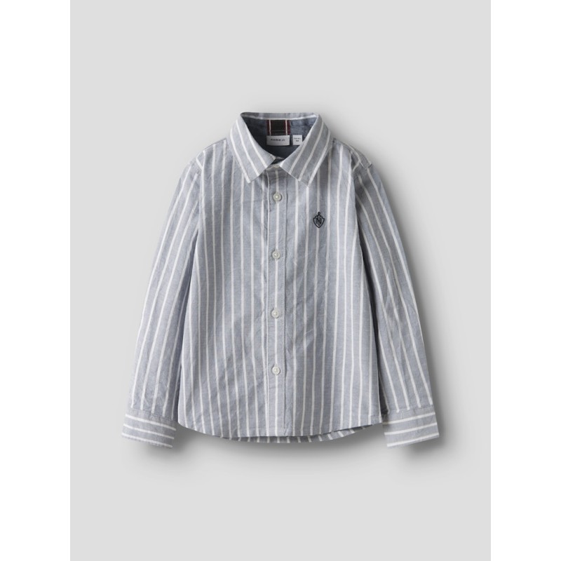 NAME IT KIDS Rekid L/S Skjorte - Flint Stone / Thin Stripes