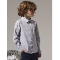 NAME IT KIDS Rekid L/S Skjorte - Flint Stone / Thin Stripes