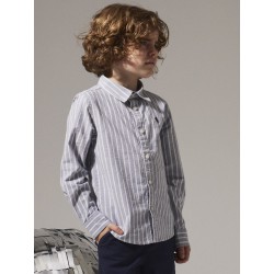 NAME IT KIDS Rekid L/S Skjorte - Flint Stone / Thin Stripes