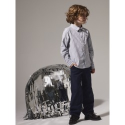NAME IT KIDS Rekid L/S Skjorte - Flint Stone / Thin Stripes