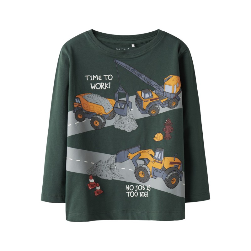 NAME IT MINI Ofek Tonka L/S Bluse - Bistro Green